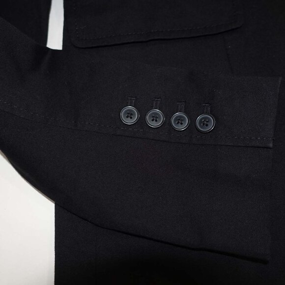 Body by Victoria Women's 1 Button Blazer Jacket Size 8 Black Cotton Suit Coat - Picture 4 of 7